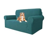 MAXIJIN Super Stretch Sofa Covers for 2 Seater Couch, 1-Piece Universal Sofa Covers Jacquard Spandex Couch Protector for Dogs and Pets (2 Seater, Blackish Green)