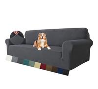 MAXIJIN Super Stretch Sofa Covers for 4 Seater Couch, Universal Extra Large Sofa Covers Jacquard Spandex Couch Covers Pet Furniture Protector (4 Seater, Grey)