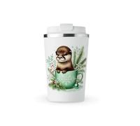MAXIKIWI - Insulated Double Walled, Leakproof Stainless Steel Mug, Coffee or Tea Travel Tumbler with Lid, Keep Drinks Hot and Cold - Christmas Mug Animals Theme 1-350ml