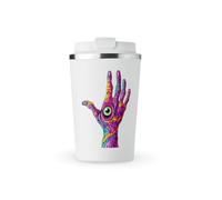MAXIKIWI - Insulated Double Walled, Leakproof Stainless Steel Mug, Coffee or Tea Travel Tumbler with Lid, Keep Drinks Hot and Cold - Spooky Halloween Colorful - 350ml
