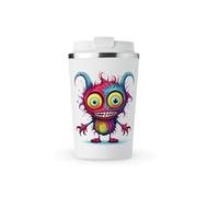 MAXIKIWI - Insulated Double Walled, Leakproof Stainless Steel Mug, Coffee or Tea Travel Tumbler with Lid, Keep Drinks Hot and Cold - Spooky Halloween Colorful - 350ml