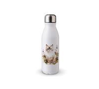 MAXIKIWI - Single Wall Water Drinking Bottle with Screw Cap, Non Insulated Lightweight Aluminium, BPA Free, Leak-Proof - Ragdoll Cat In the Garden - 500ml