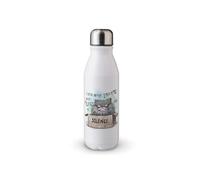 MAXIKIWI - Single Wall Water Drinking Bottle with Screw Cap, Non Insulated Lightweight Aluminium, BPA Free, Leak-Proof - Funny Cat Quotes - 500ml