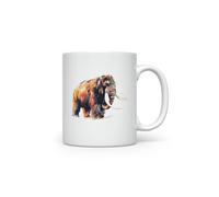 MAXIKIWI - Smooth Durable Ceramic Coffee or Tea Mug for Home or Office - Perfect for Any Occasion - Colorful Woolly Mammoth - 300ml