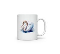 MAXIKIWI - Smooth Durable Ceramic Coffee or Tea Mug for Home or Office - Perfect for Any Occasion - Elegant Swan in Ice Lake - 300ml