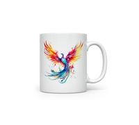 MAXIKIWI - Smooth Durable Ceramic Coffee or Tea Mug for Home or Office - Perfect for Any Occasion - Fire Phoenix - 300ml