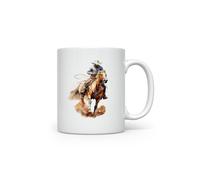 MAXIKIWI - Smooth Durable Ceramic Coffee or Tea Mug for Home or Office - Perfect for Any Occasion - Lasso Cowboy Theme 2-300ml