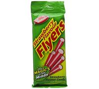 Maxilin Strawberry Liquorice Flyers - 90g Bag - Strawberry flavour candy with strawberry flavour crystal centres - Suitable for vegetarians & vegans