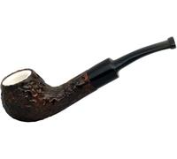 MAXIM DOMINO briar meerschaum lined carved semi bent brown small tobacco smoking pipe