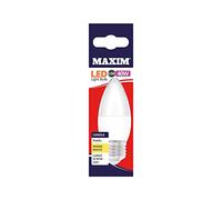 Maxim LED Bulbs [Pack of 10] Type: Candle E27 (Warm White) 6Watts (40Watts) / Pearl Finish/Energy Saving Multipack 40MLCE27W5X10