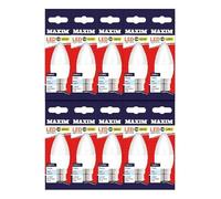 Maxim LED Candle Bayonet Cap (Daylight White) - 7.5watt (60watt) - 806 Lumen (Pack 10) - 60MLCB22D5X10