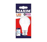 Maxim LED GLS Bayonet Cap (Daylight White) - 6watt (40watt) (Pack 10), 40MLGBCDL5X10, Day Light