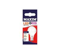 Maxim LED Light Bulbs (Pack of 10) - Round - Cool White - Small Edison Screw Cap Bulbs (E14) - 6W Watt - 40MLRE14C5X10