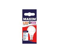 Maxim LED Light Bulbs (Pack of 10) - Round - Daylight White - Small Edison Screw Cap Bulbs (E14) - 6W Watt - 40MLRE14D5X10