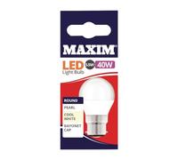 Status Maxim LED Round Bc Cool White Light Bulb 6/40w