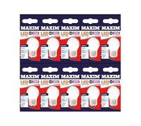 Maxim LED Round Edison Screw (Daylight White) - 6watt (40watt) - 470 Lumen (Pack 10) - 40MLRE27D5X10, Day Light
