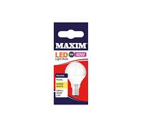 Maxim LED Round Small Edison Screw Cap (Ses) Bulbs, E14, 6 W, Warm White, Pack of 10