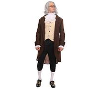 Maxim Party Supplies Adult Benjamin Franklin Deluxe Colonial Costume For Men 5 Piece Outfit (Medium)