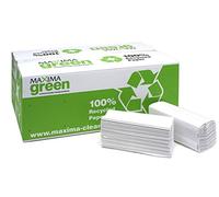 Maxima CPD43428 C-Fold Hand 2-Ply Towels Green, White