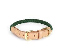 Maxima Dog Collar Handmade Braided Soft Leather. Fits Dogs (small, Green)