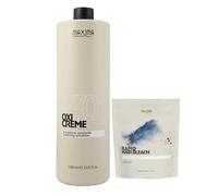 Maxima Professional Hair Bleaching Bundle - Oxicreme 1000ml + Rapid Hair Bleach Plex 500g - Enriched with Plex Technology and Argan Oil (Oxicreme Vol 30 (1000ml) + Bleach (500g))
