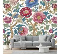 Maximalism Layered Botanical Wallpaper, 200 x 140(WxH) Multicolor Textured Wall Paper Roll for Bedroom & Hallway, Professional Grade Feature Wall Decor, Effortless Style Transformation