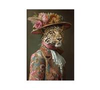 Maximalist 1930s Art Deco Leopard Canvas Poster Wall Art Decor Print Picture Paintings for Living Room Bedroom Decoration 16x24inch(40x60cm)