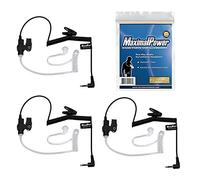 MaximalPower RHF 617-1N 3.5mm Receiver/Listen ONLY Surveillance Headset Earpiece with Clear Acoustic Coil Tube Earbud Audio Kit for Two-Way Radios, Transceivers and Radio Speaker Mics Jacks (3 Pack)
