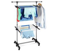 Maximex 377307500 Space-saving laundry dryer, Stainless steel, 77-120 x 143 x 56 cm, Silver matt