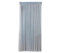 Maximex Door Curtain Grey/White, Practical Strip Curtain Against Pesky Insects and Curious Eyes Includes Velcro Strap Also for Clothes Rails Made of Polyester 90 x 200 cm Can Be Cut to Size
