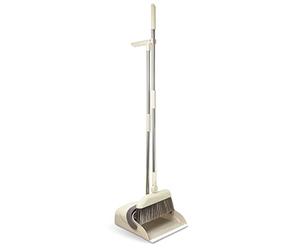 Maximex Dustpan Set with Long Handle for Thorough Sweep, Sturdy Corner Broom with Telescopic Handle and Magnetic Attachment, 180° Rotating Broom with Handle, Sweeping Fitting, Large Dustpan