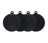 Maximex Silicone Sponges Round 4 Black - Easy and Gentle Cleaning Silicone 12 x 1.5 x 14 cm Black