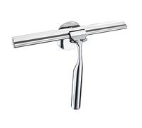 Maximex TurboFIX Shower Squeegee with Wall Holder-Fixing Without Drilling, Stainless steel, Silver Shiny, 5 x 24.5 x 17 cm