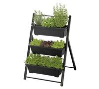 Maximex Vertical Raised Bed, 3 Levels, Adjustable Tilt Angle, 3 Planters with Drainage Holes, 56.5 x 85 x 61 cm