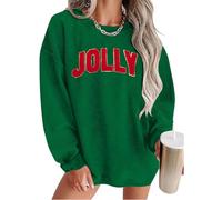 MAXIMGR Merry Christmas Sweatshirts Women Oversized Corduroy Merry Sweatshirt Jolly Sweater Xmas Holiday Pullover Tops, Green2, XXL