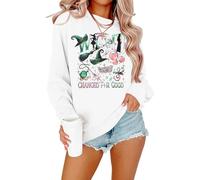 MAXIMGR Wicked Sweatshirt Women Changed for Good Sweatshirts Witch and Princess Sweater, White, Medium
