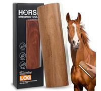 MAXIMILIAN Professional Large Wooden Horse Deshedding Brush 7.87in/20cm | Solid Wood,Metal Shedding Blade,Effectively Removes Loose Hair&Undercoat,Shedding Tool for Horses Dogs Cattle Livestock
