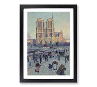 Maximilien Luce Notre Dame Framed Print | A2 Black Framed Wall Art | Ready to Hang | Modern Nature Picture | Living Room Bedroom Lounge Office