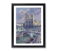 Maximilien Luce Notre Dame Paris Classic Painting Framed Print | A3 Black Framed Wall Art | Ready to Hang | Classic Historical Picture | Living Room Bedroom Lounge Office