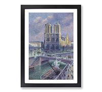 Maximilien Luce Notre-Dame Paris Framed Print | A2 Black Framed Wall Art | Ready to Hang | Modern Nature Picture | Living Room Bedroom Lounge Office