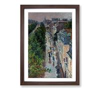 Maximilien Luce Parisian Street Framed Print | A2 Walnut Framed Wall Art | Ready to Hang | Modern Cityscape Picture | Living Room Bedroom Lounge Office