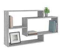 Maximise Your Interior Storage and Staging Space with This Practical Wall Shelf, Grey Sonoma 104x20x58.5 Cm Engineered Wood Wall Shelf, Featuring 3 Open Compartments and Easy to