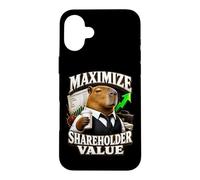 Maximize Shareholder Value Ironic Capybara Finance Bro Meme Case for iPhone 16 Plus