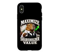 Maximize Shareholder Value Ironic Capybara Finance Bro Meme Case for iPhone X/XS