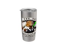 Maximize Shareholder Value Ironic Capybara Finance Bro Meme Stainless Steel Insulated Tumbler