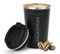 Maximize Within Vacuum Insulated 12oz Stainless Steel Reusable Travel Mug with Leakproof Secure Lid, Double-Walled Vacuum Design for Hot & Cold Drinks.
