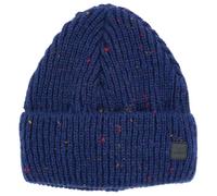 maximo - Girl's Beanie with Effect Yarn Jersey Lining and Turn-up - Beanie size 55-57 cm, blue