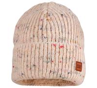 maximo - Girl's Beanie with Effect Yarn Jersey Lining and Turn-up - Beanie size 55-57 cm, sand
