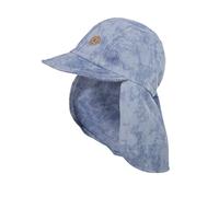 maximo Kids Cotton Cap with Neck Protection - Made in Germany Beach Sun Peak Winter Autumn Spring Summer All-Season - 55 cm Denim