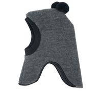 maximo - Kids' Mini Slouch Beanie with Wool Fleece and Pom-poms - Balaclava size 45-47 cm, grey